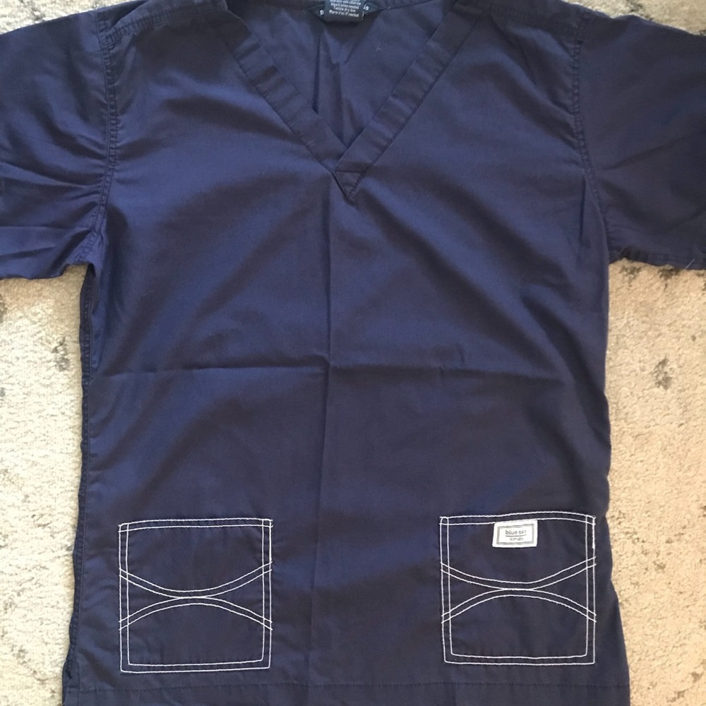 Blue Sky Scrubs Shelby Double Pocket Top XS Tall